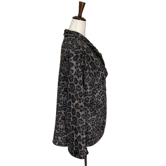 Liverpool Los Angeles Knit Shacket Blazer Jacket Brown Leopard Print Womens M - Picture 6 of 9